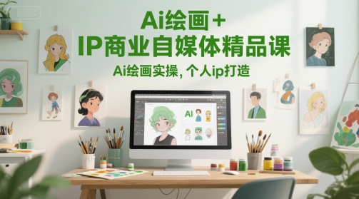 Ai绘画+IP商业自媒体精品课，Ai绘画实操，个人ip打造-知微分享