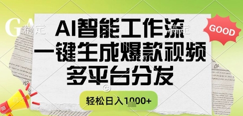 AI智能工作流，一键生成书单号爆款视频，多平台分发，每日收益多张【揭秘】-知微分享