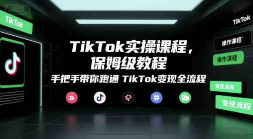 TikTok实操课程，保姆级教程，手把手带你跑通TikTok变现全流程-知微分享