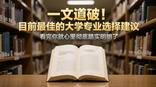 付费文章：一文道破！目前最佳的大学专业选择建议，看完你就心里彻底踏实明朗了-知微分享