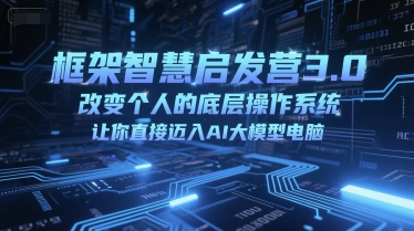 框架智慧启发营3.0，改变个人的底层操作系统，让你直接迈入AI大模型电脑-知微分享