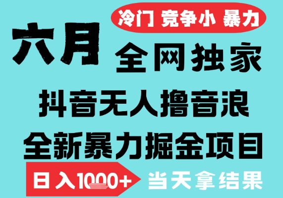 2025年6月高爆抖音无人直播最新撸音浪掘金项目,无脑日入1k+,低门槛小白可做,可矩阵放大【揭秘】-知微分享