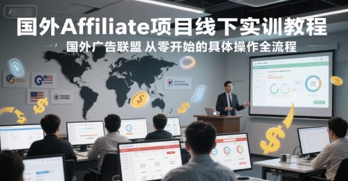 国外Affiliate项目线下实训教程，国外广告联盟从零开始的具体操作全流程-知微分享