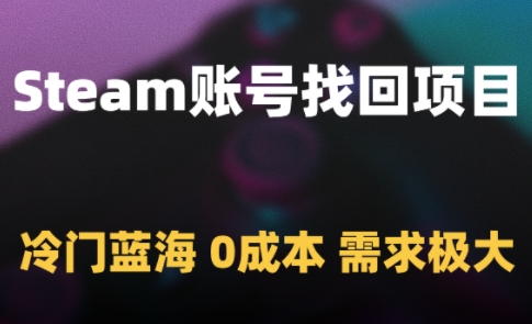 Steam账号找回项目，冷门蓝海，0成本，需求极大-知微分享