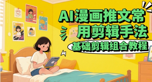 AI漫画推文常用剪辑手法，基础剪辑组合教程-知微分享
