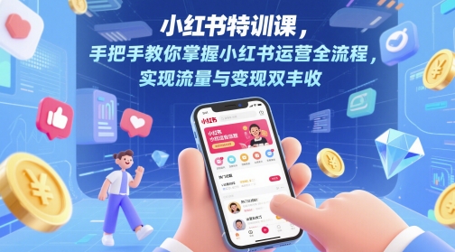 小红书特训课，手把手教你掌握小红书运营全流程，实现流量与变现双丰收-知微分享