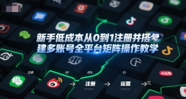 新手低成本从0到1注册并搭建多账号全平台矩阵操作教学,手机号-邮箱-IP-工具-知微分享