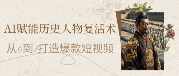 AI赋能历史人物复活术:从0到1打造爆款短视频,7天涨粉10W,小白也能月入过1W-知微分享