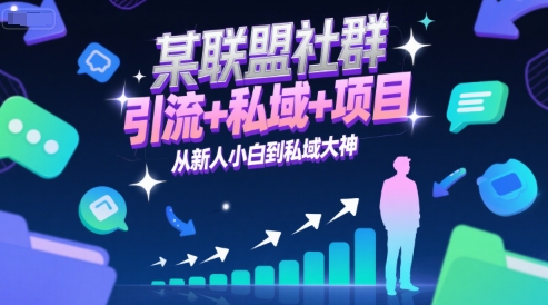 某联盟社群，引流+私域+项目，从新人小白到私域大神-知微分享