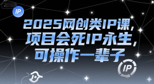 2025网创类IP课，项目会死IP永生，可操作一辈子-知微分享