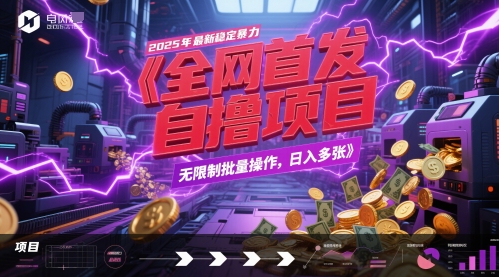 全网首发，2025年最新稳定暴力全自动自撸项目，无限制批量操作，日入多张【揭秘】-知微分享