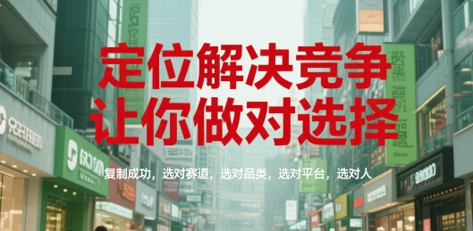 定位解决竞争，让你做对选择，复制成功，选对赛道，选对品类，选对平台，选对人-知微分享